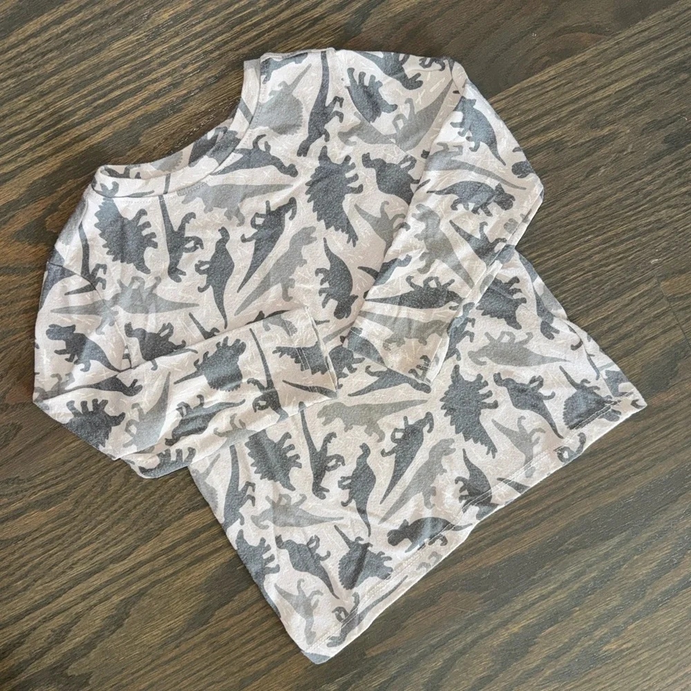 Old Navy Dino Print Long Sleeve T-Shirt | Gray | 3T